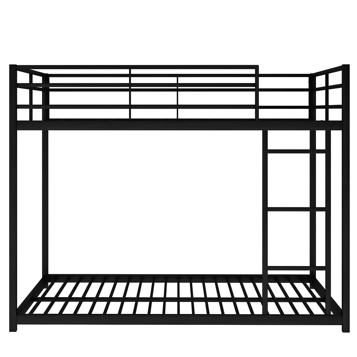 Full Over Full Metal Bunk Bed with Ladder for Shared Rooms