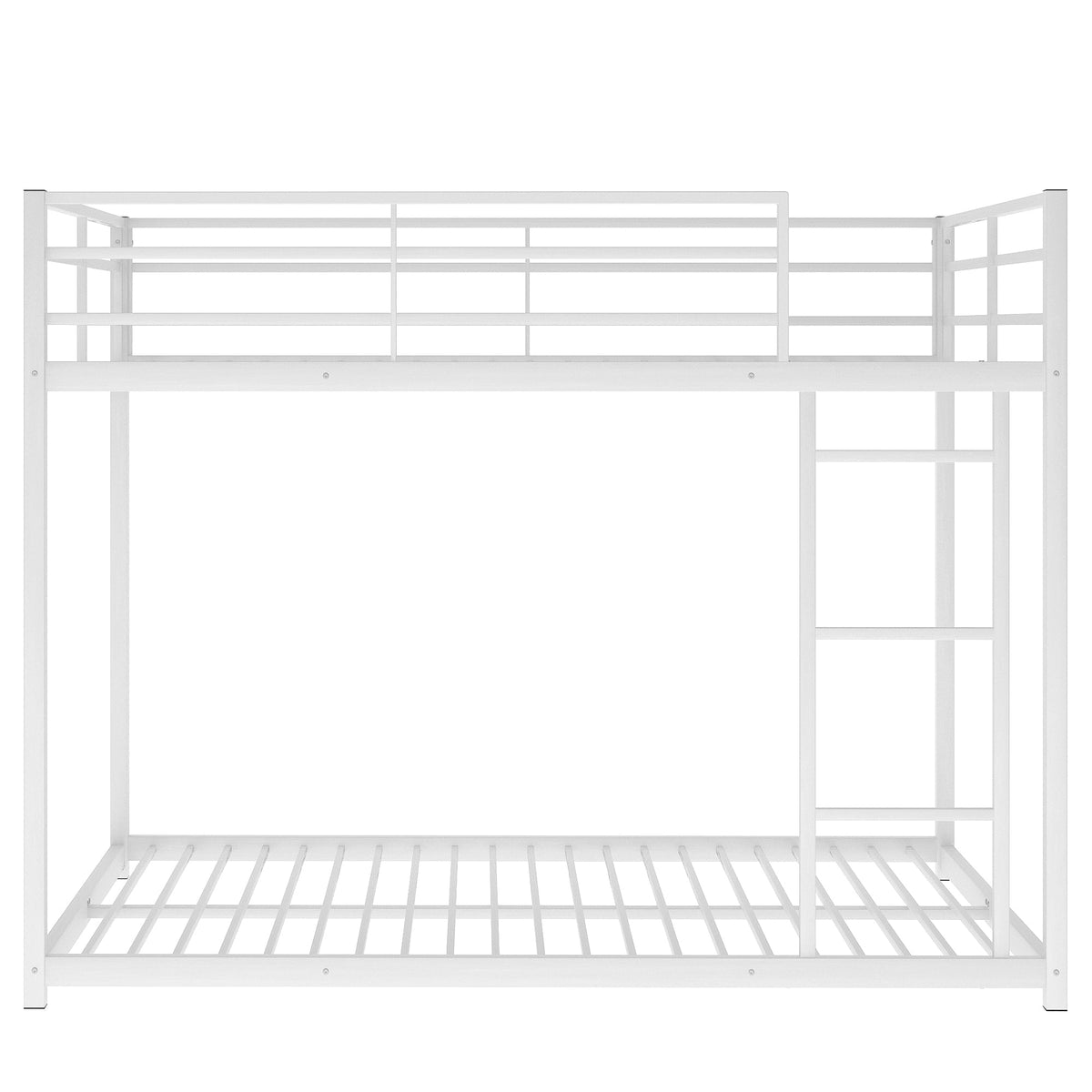 Full Over Full Metal Bunk Bed with Ladder and Guardrails