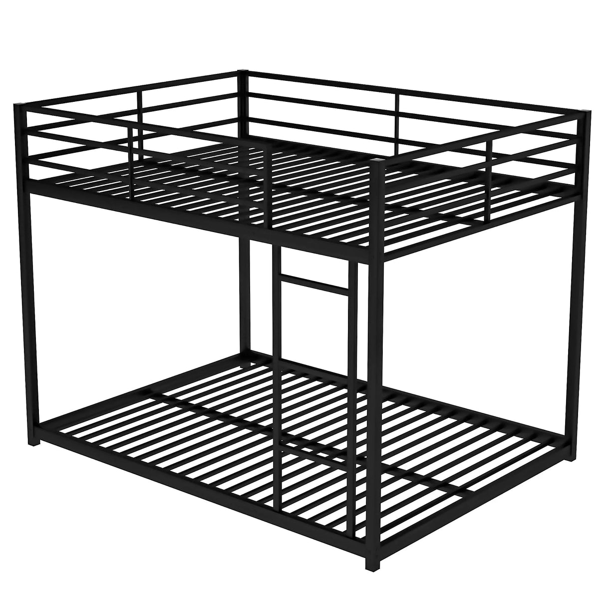 Full Over Full Metal Bunk Bed with Ladder for Shared Rooms