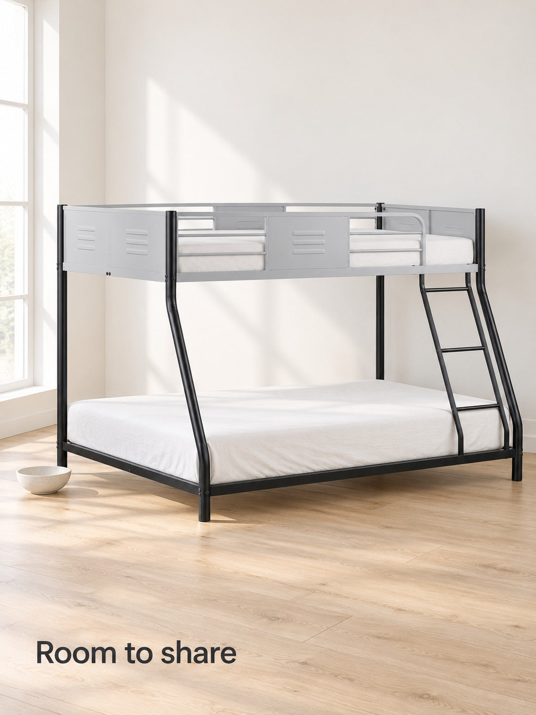 Full-Over-Full Metal Bunk Bed with Safety Guardrails