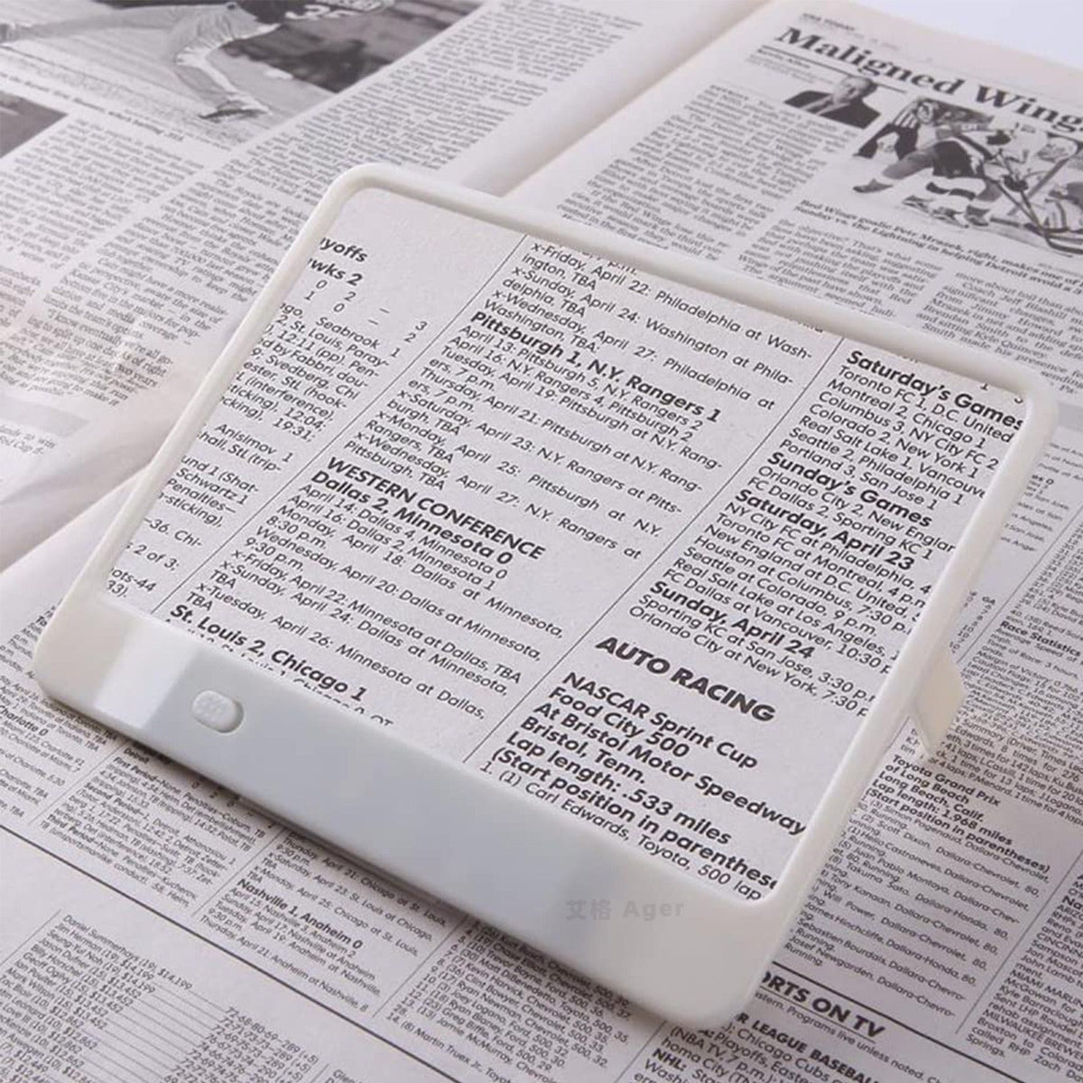 Full Page Reading Magnifier with LED Light for Print