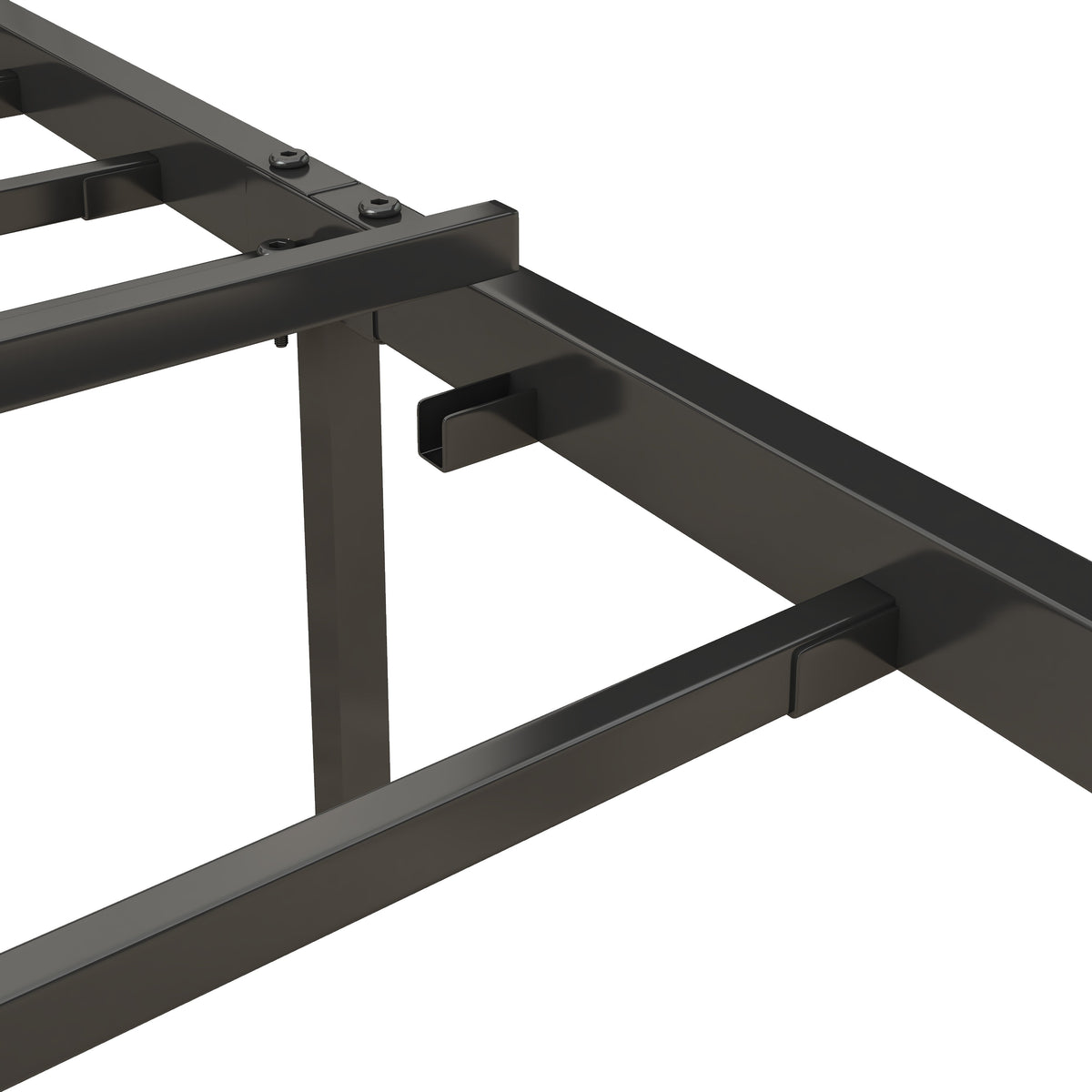Full Size Bed Frame with Charging Station and Headboard