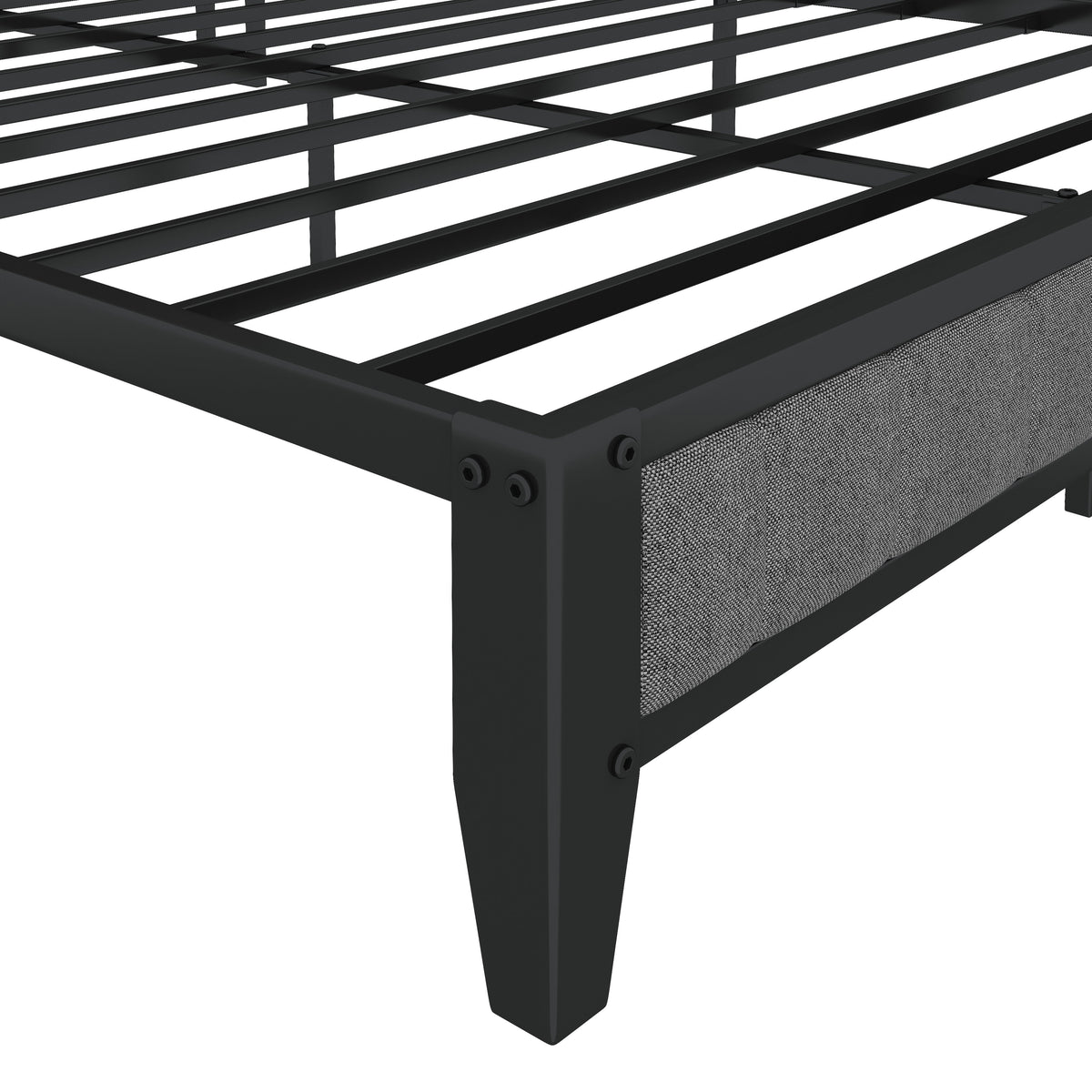 Full Size Bed Frame with Charging Station and Headboard