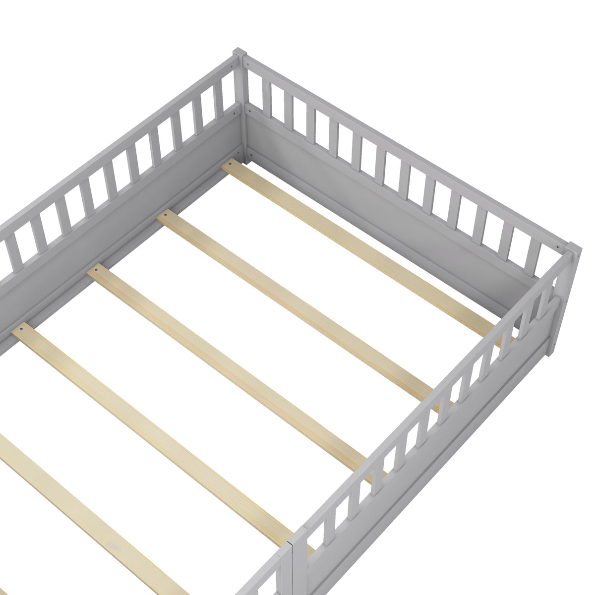 Full Size Montessori Floor Bed with Safety Guard Rails