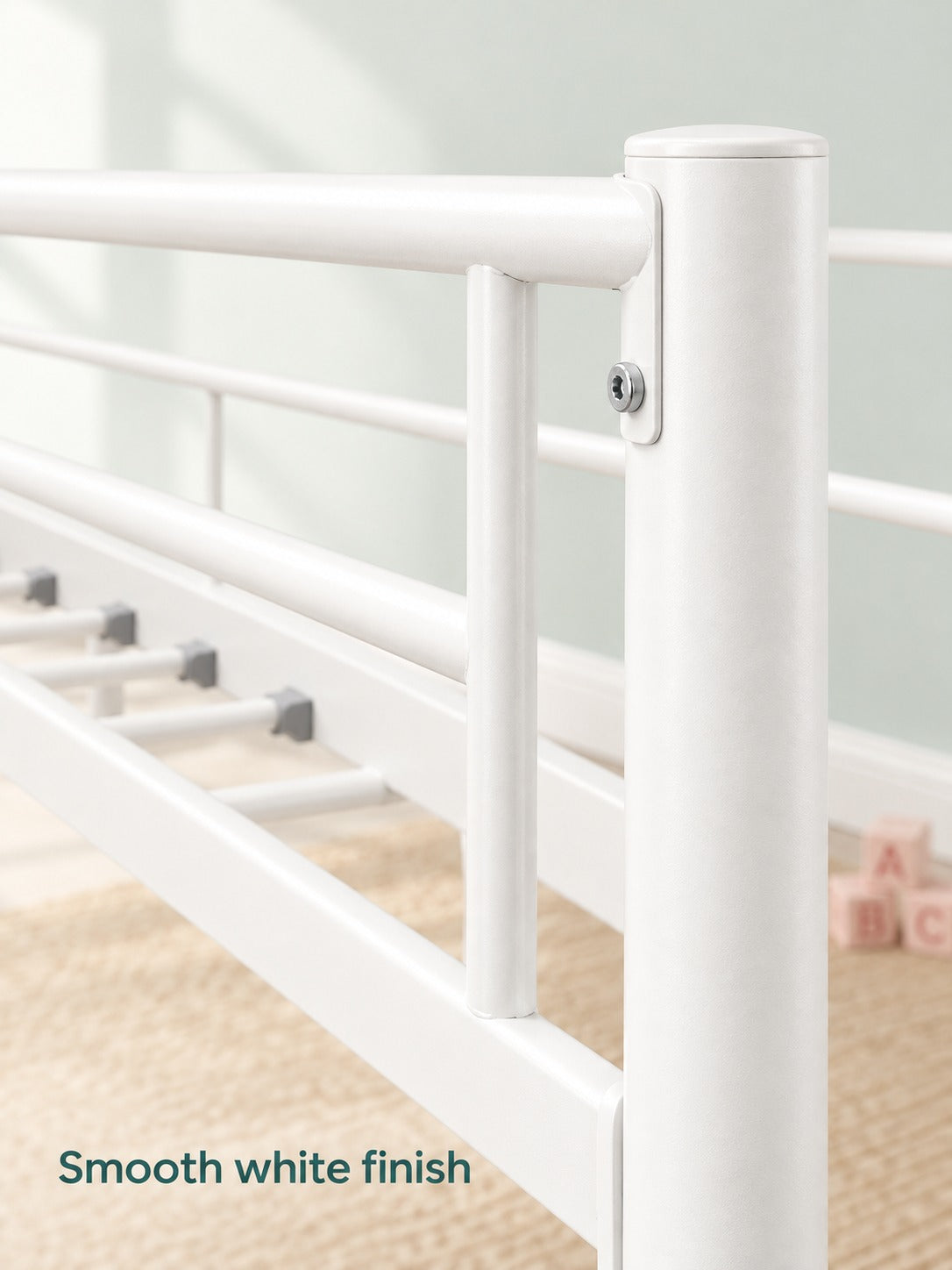Full-Size Metal Bunk Beds with Guardrails & Ladders