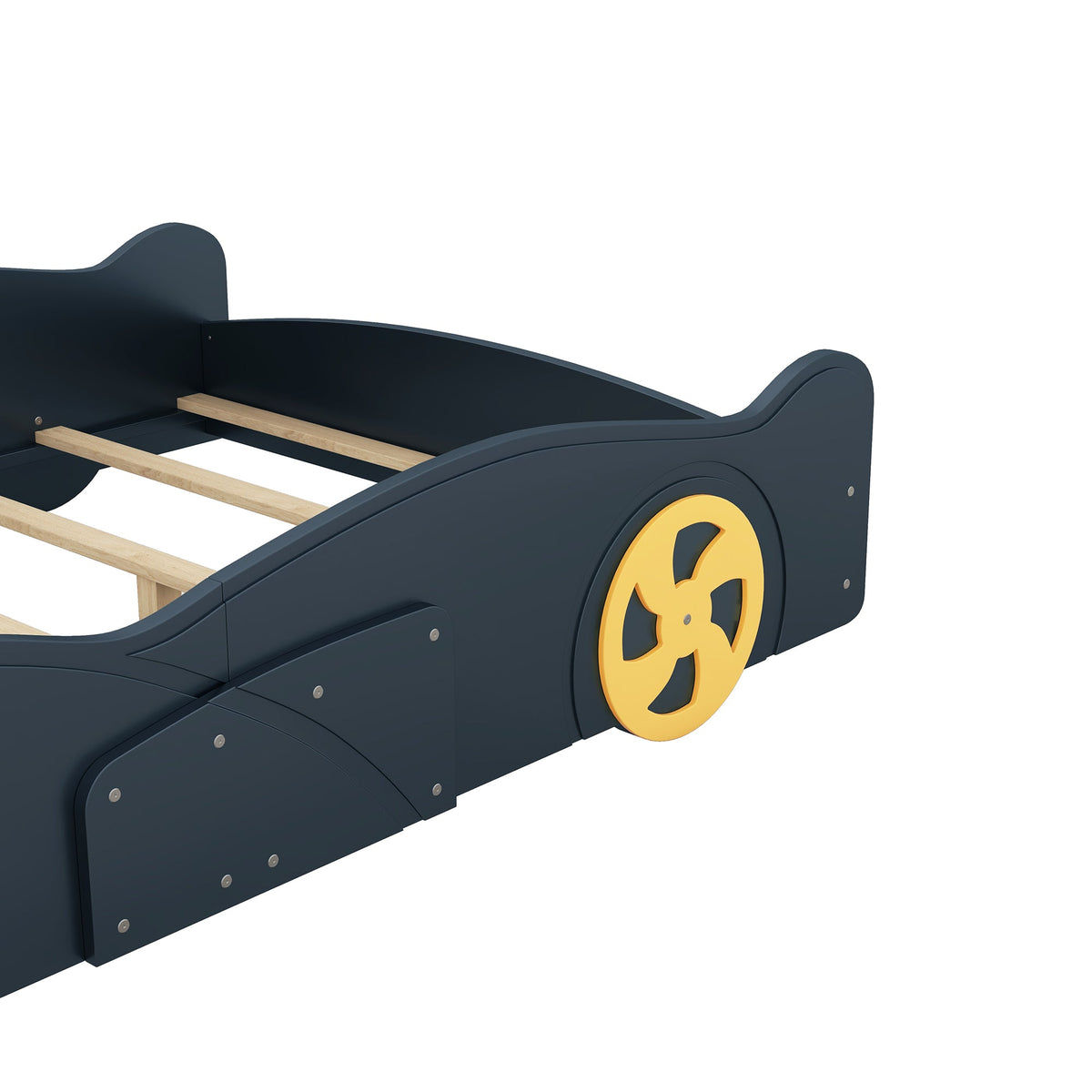 Kids Full Size Race Car Bed with Wheels and Storage