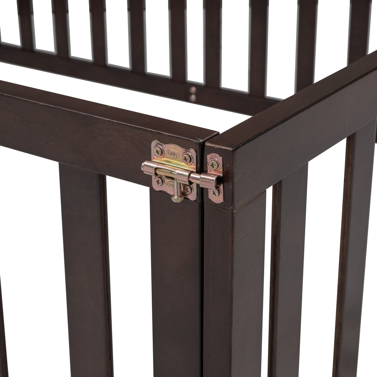 Walnut Kids Floor Bed with Fence and Gate for Toddlers