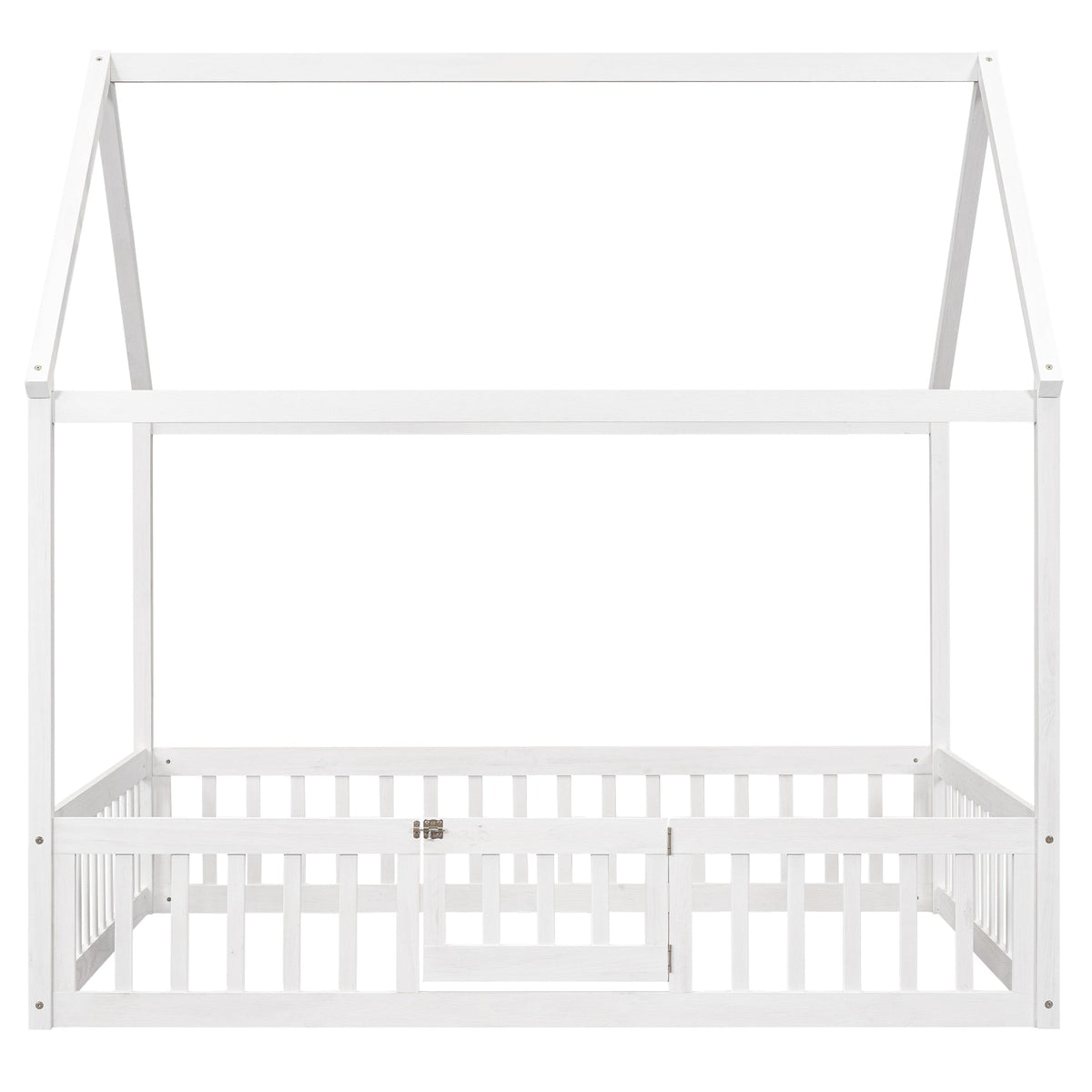 Full Size House Bed with Guard Rails and Gate