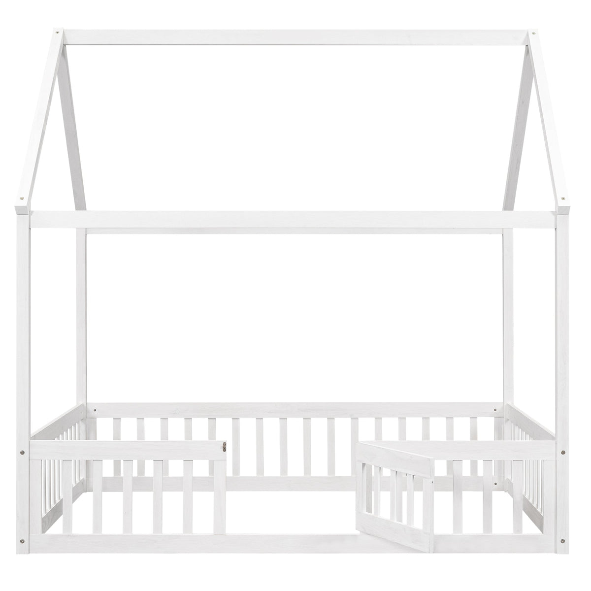 Full Size House Bed with Guard Rails and Gate