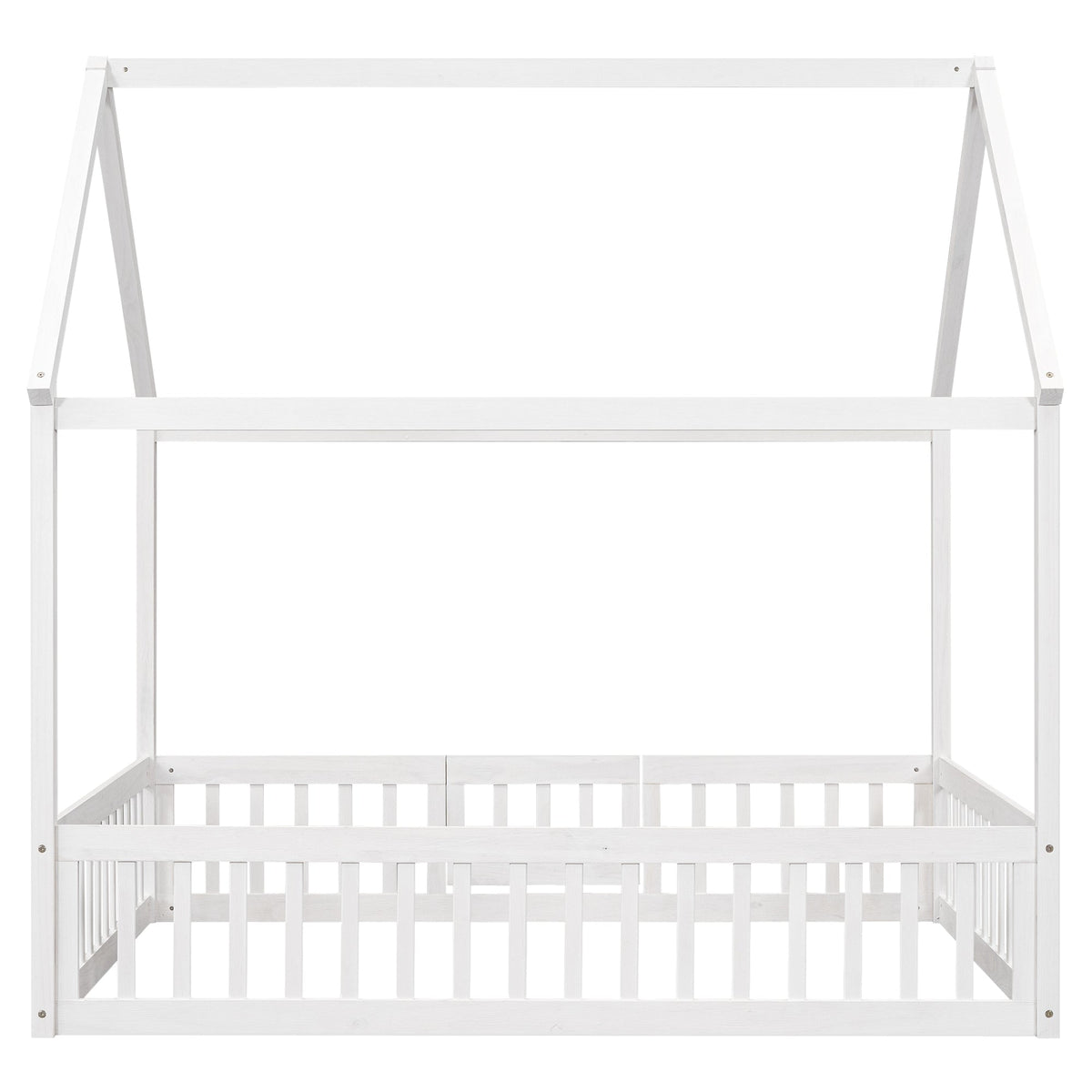 Full Size House Bed with Guard Rails and Gate