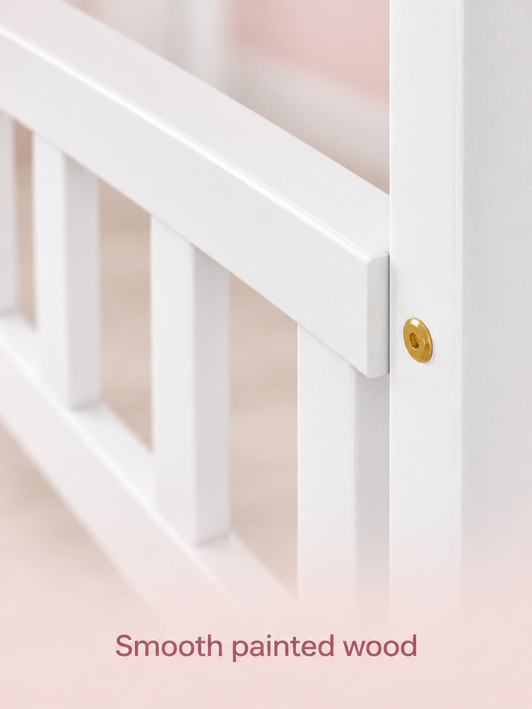 Full Size Wooden House Bed with Guardrails for Kids