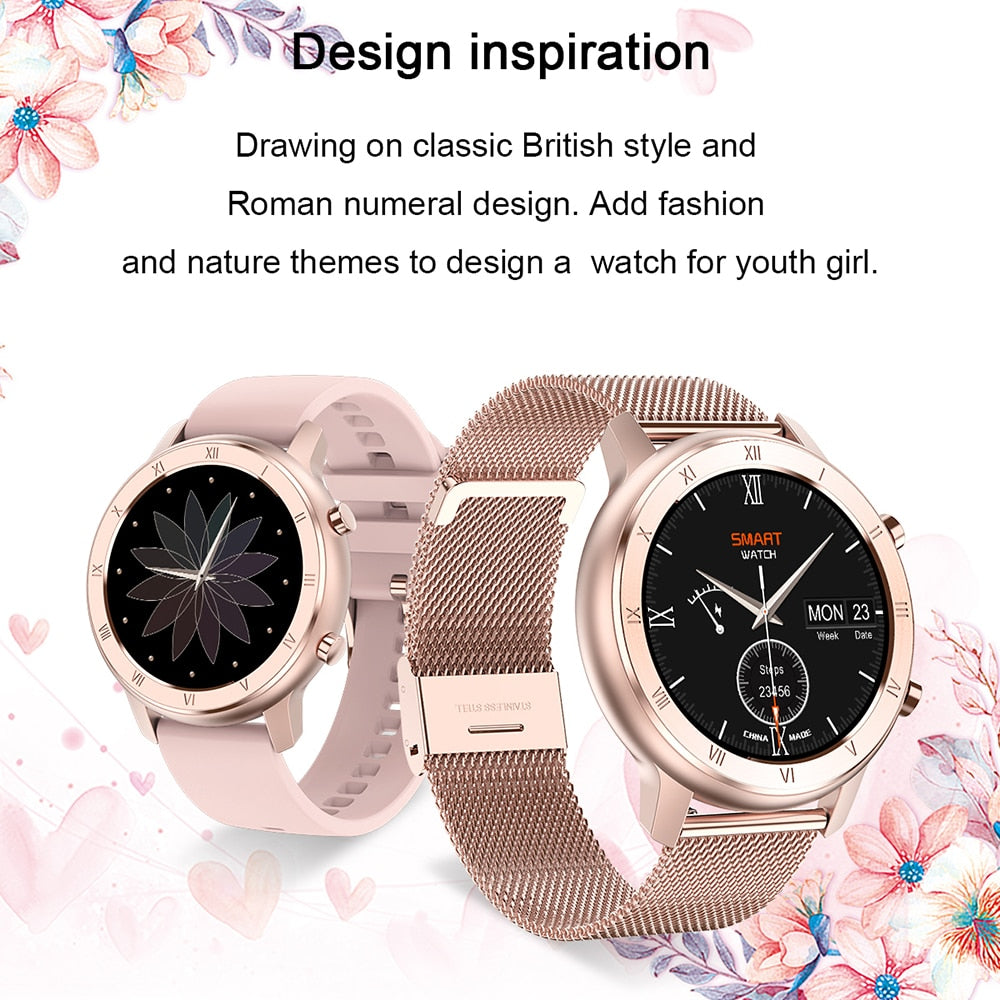 Women's Smartwatch with ECG, Heart Rate & IP68 Waterproof