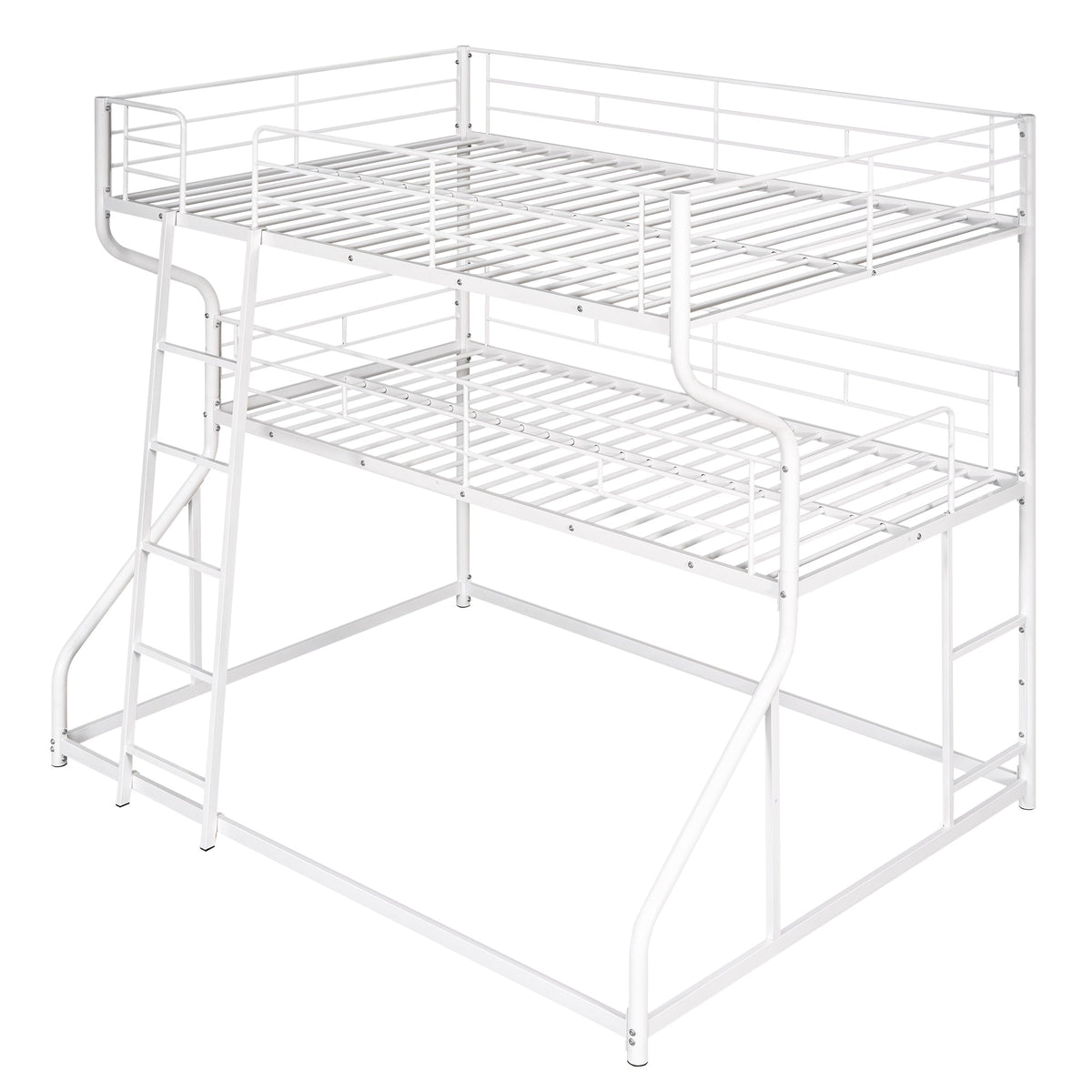 Triple Bunk Bed for Three Sleepers, White Metal Frame