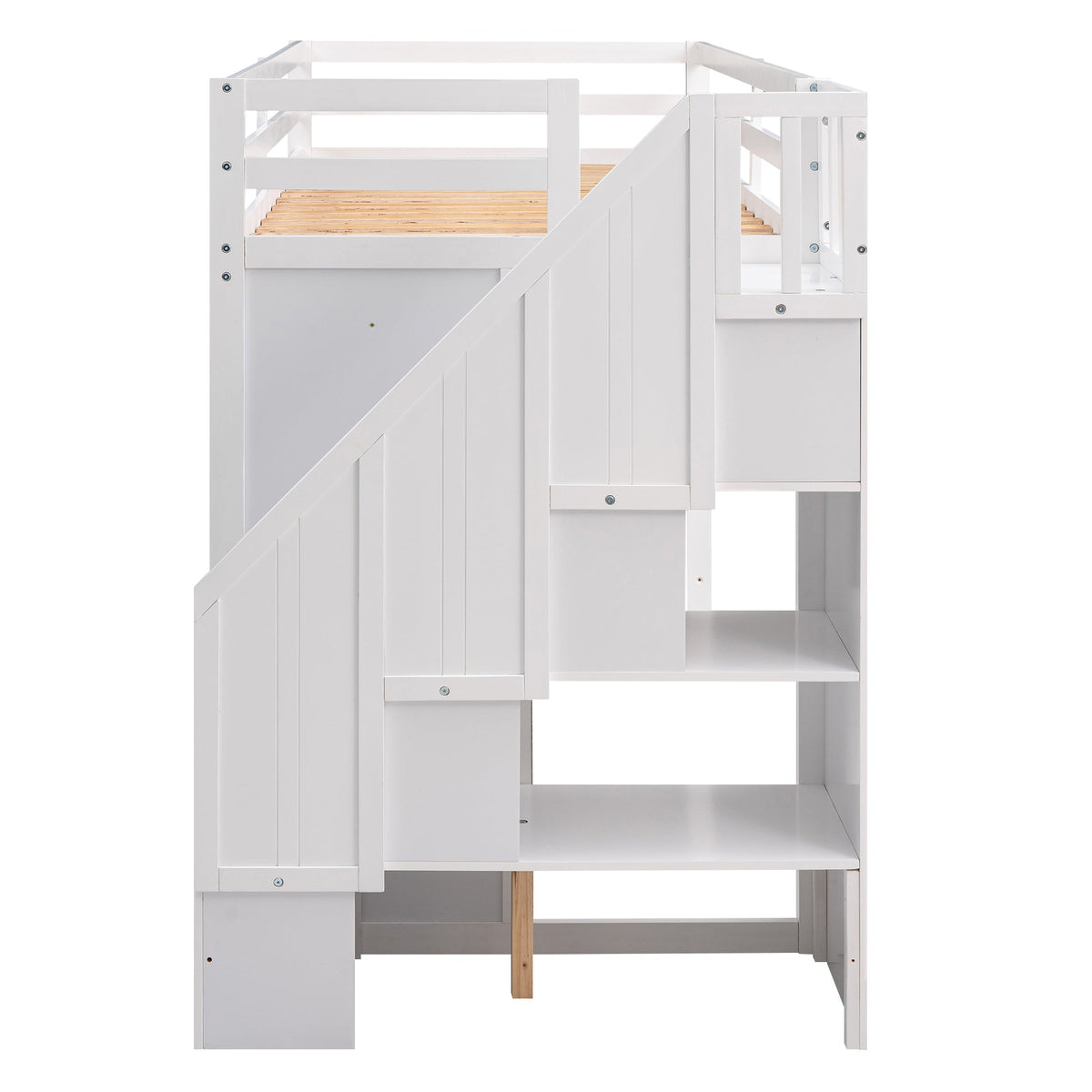 Loft Bed with Wardrobes and Drawers for Small Rooms