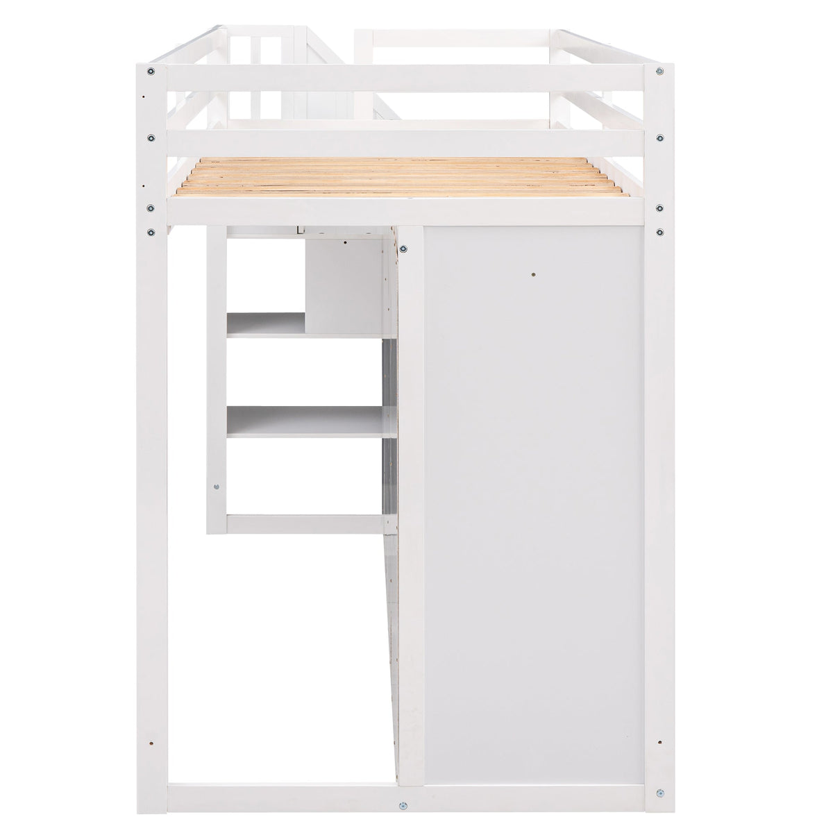 Loft Bed with Wardrobes and Drawers for Small Rooms