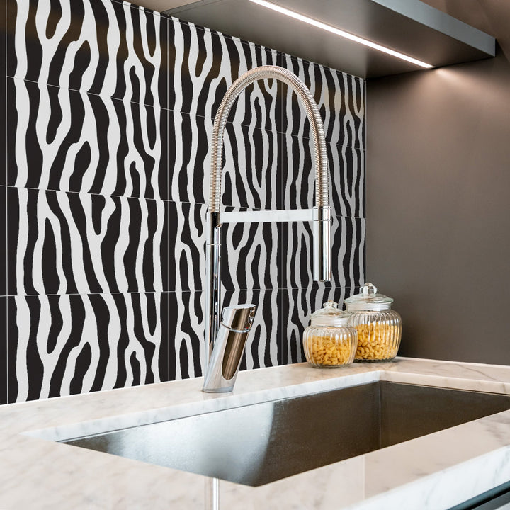 Zebra Brick Wall Stickers for Dramatic Backsplash Makeovers