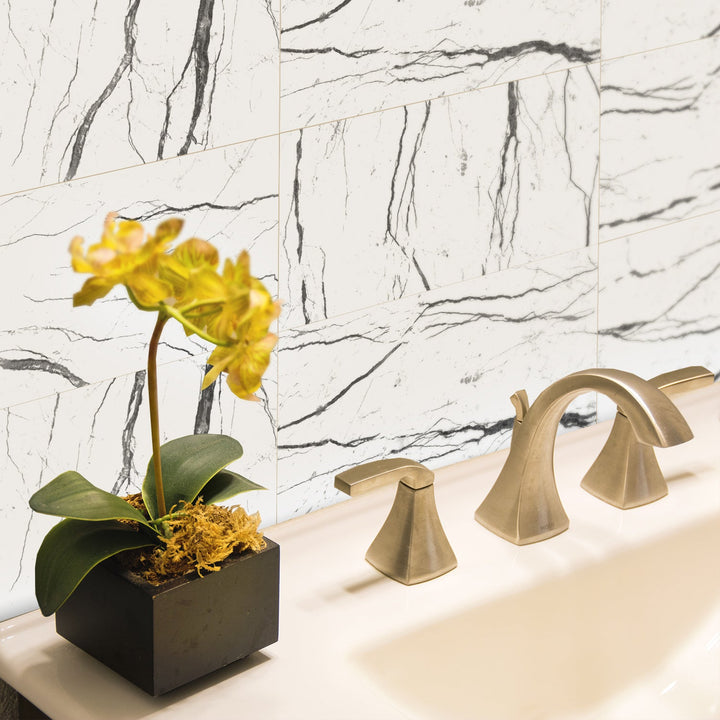 Peel-and-Stick Marble Wall Tiles for Waterproof Style