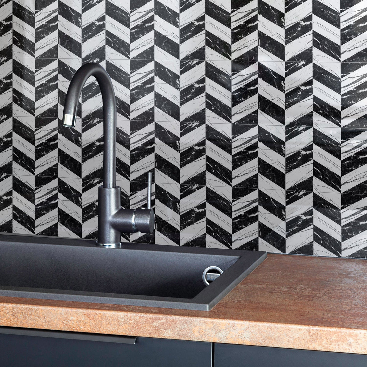 Marble-Look PVC Backsplash Stickers for Easy Makeovers