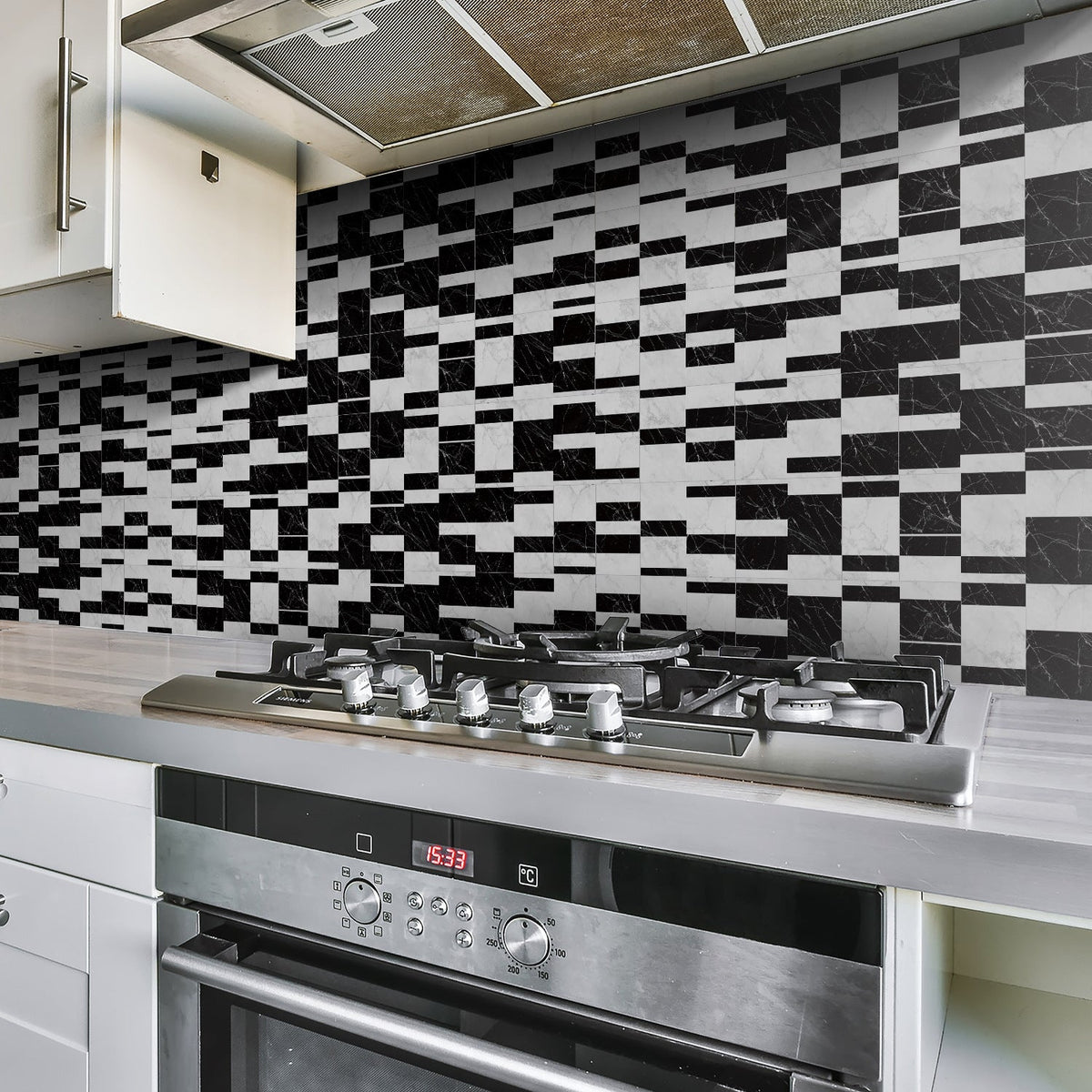 Marble Mosaic Tile Stickers for Quick Backsplash Makeovers