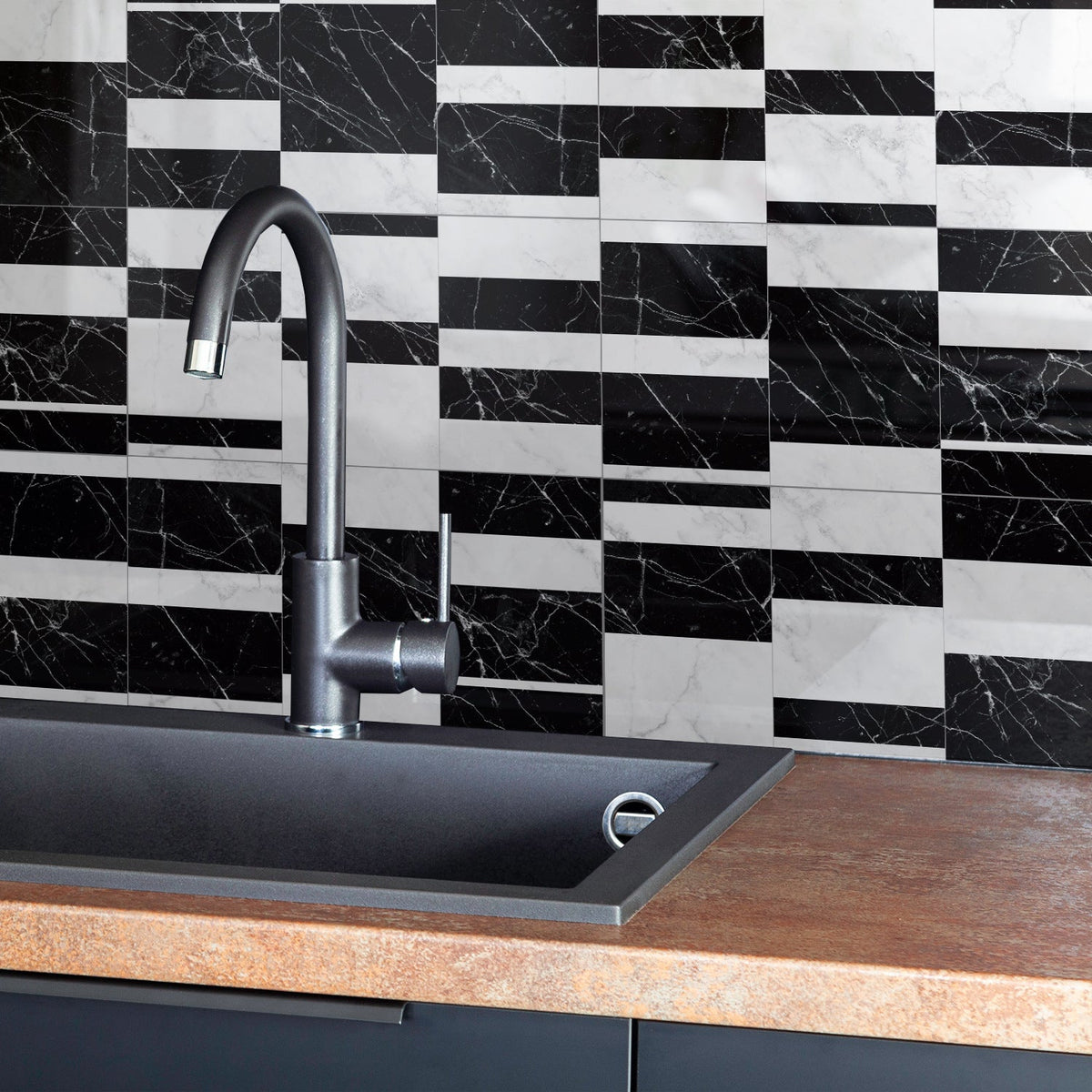 Marble Mosaic Tile Stickers for Quick Backsplash Makeovers