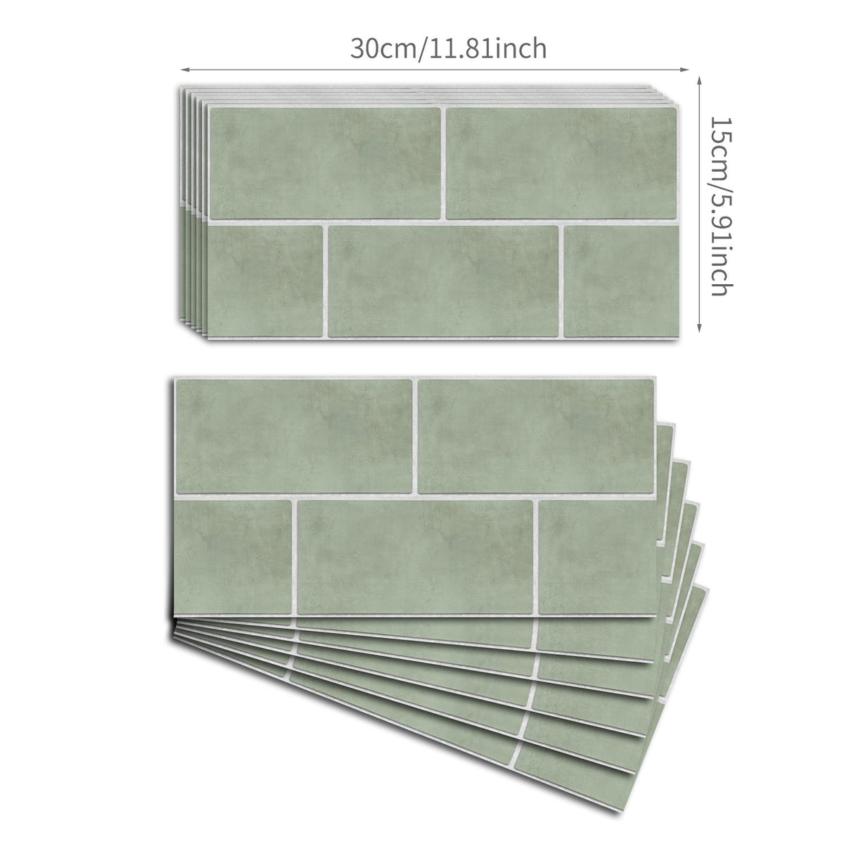 Peel-and-Stick Tile Stickers for Sage-Green Backsplash