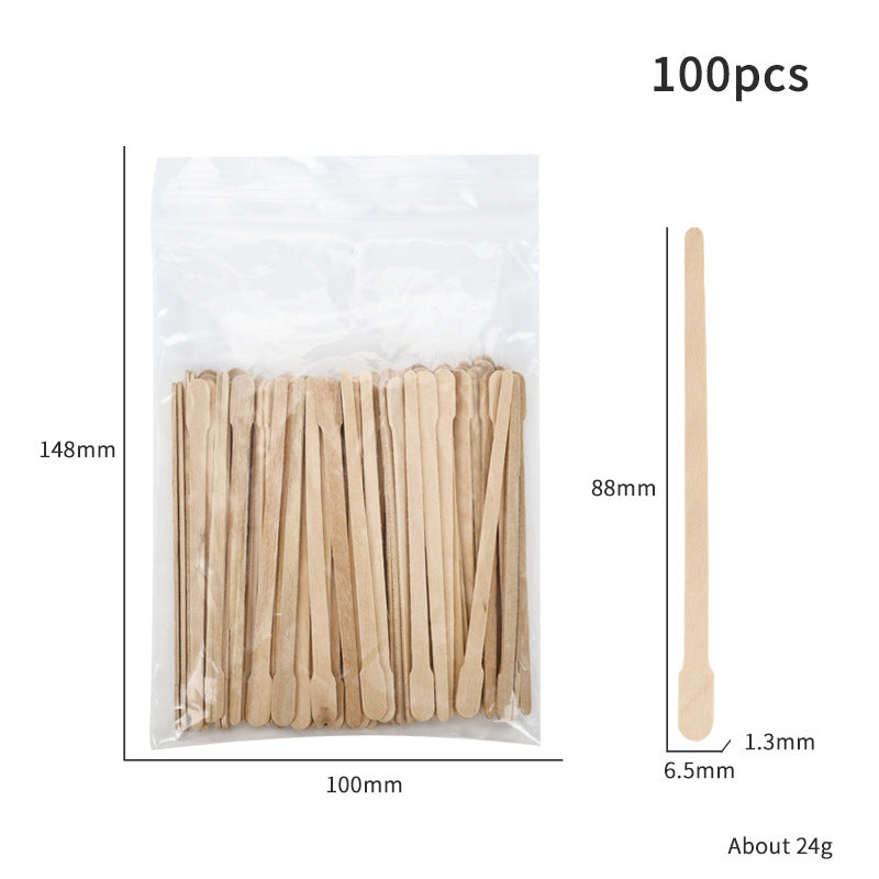 Wax Applicator Sticks 100-Pack — 8 Sizes for Precise Hair