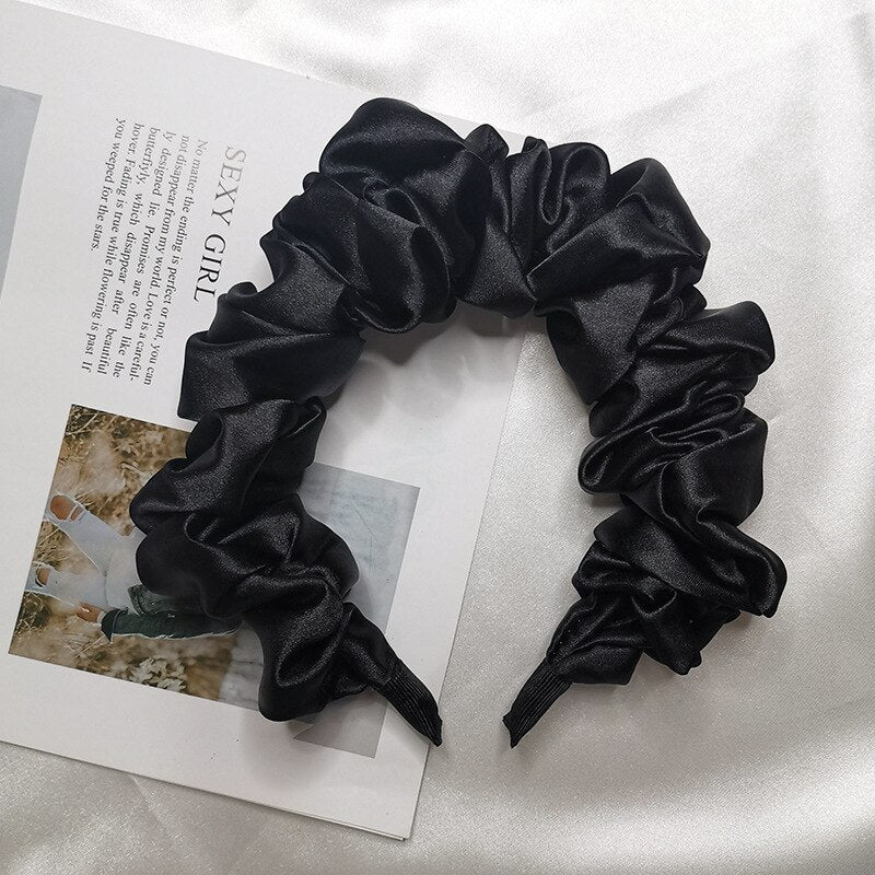 Silk Turban Headband — Voluminous Knot Wrap in Pastel Satin