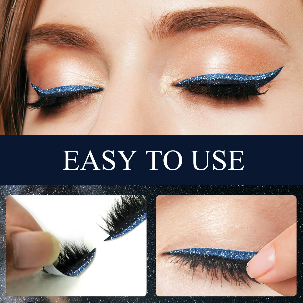 7-Color Self-Adhesive Glitter Eyeliner False Lashes