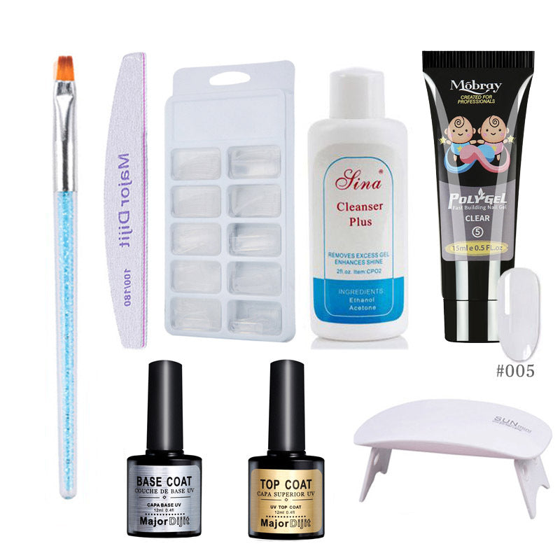 Poly Gel Nail Extension Kit for Glossy Home Manicures