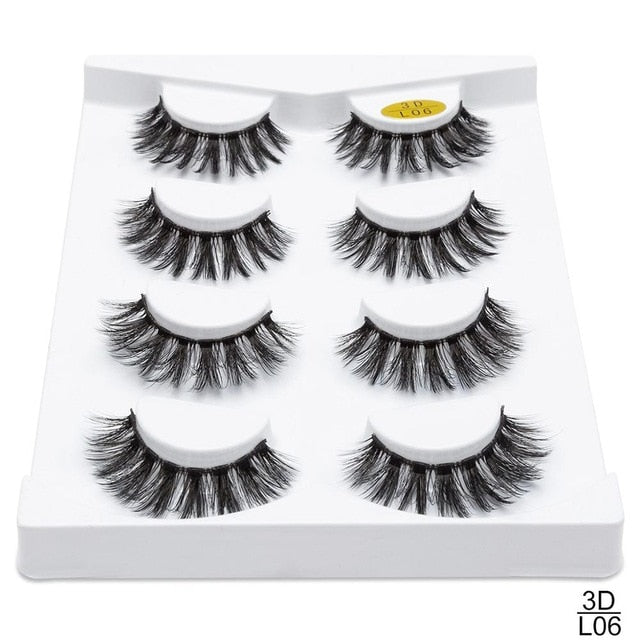 3D Mink False Eyelashes — Dramatic Volume & Thickness, 5 Pairs
