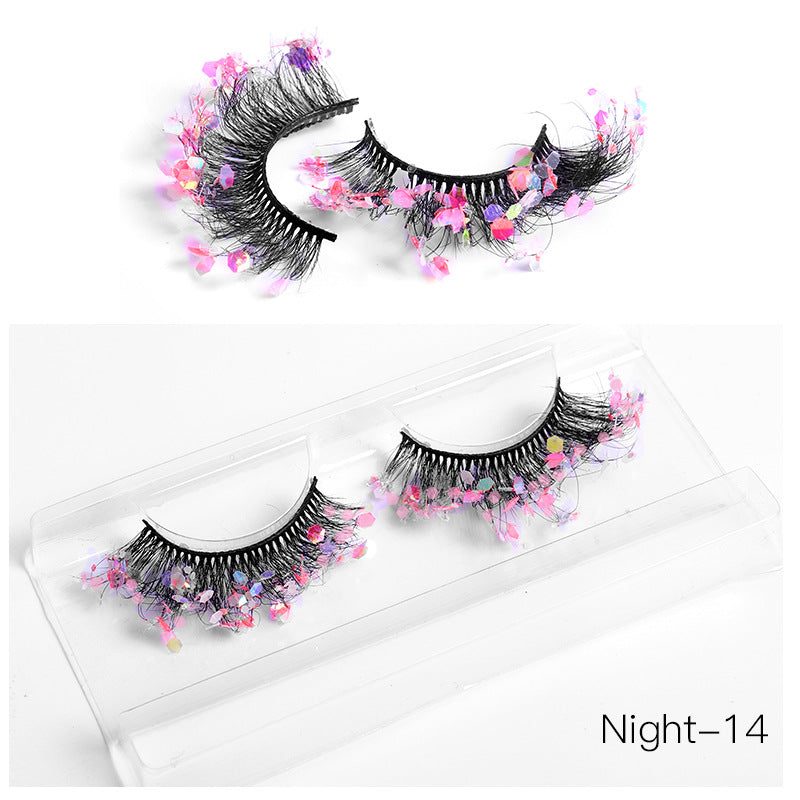 False Eyelashes: 8D Fluffy Colorful Festival Lashes