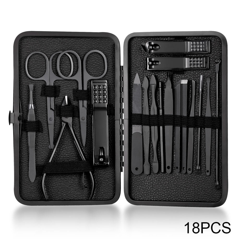 18-Piece Stainless Steel Nail Kit — Manicure & Pedicure Set