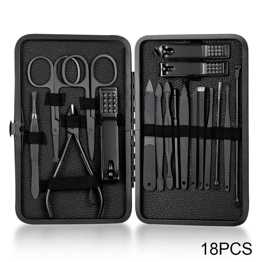 18-Piece Stainless Steel Nail Kit — Manicure & Pedicure Set