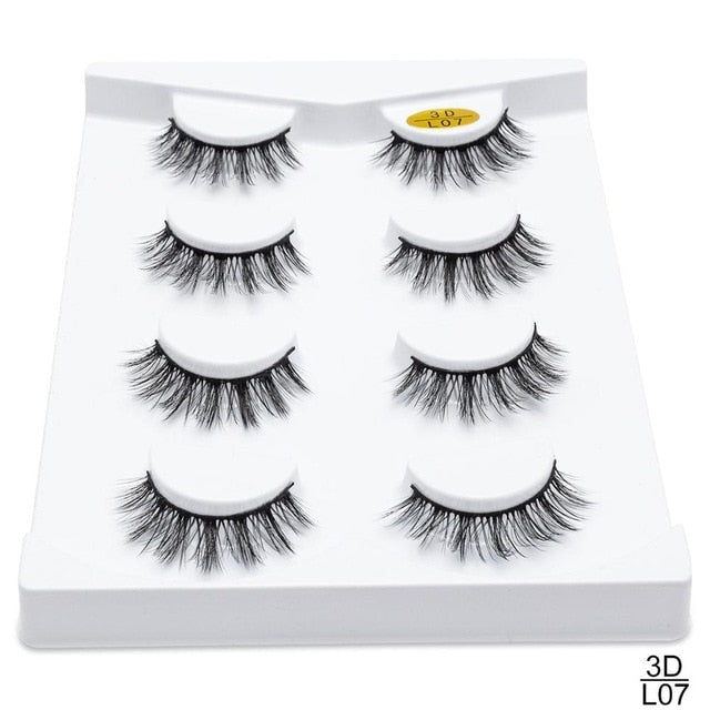 3D Mink False Eyelashes — Dramatic Volume & Thickness, 5 Pairs