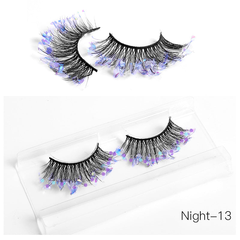 False Eyelashes: 8D Fluffy Colorful Festival Lashes