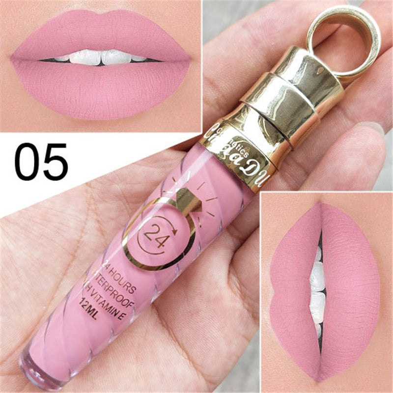 Waterproof Matte Lip Gloss - 20 Long-Lasting Shades