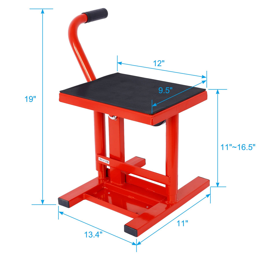 Motorcycle Lift Stand — Adjustable 11-16.5" Height, 330 lbs