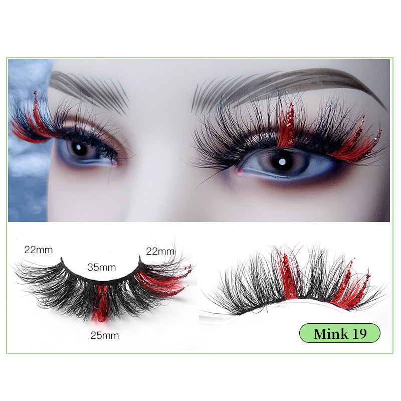 Pink Sequin Mink Lashes 25mm Dramatic Christmas Eyes
