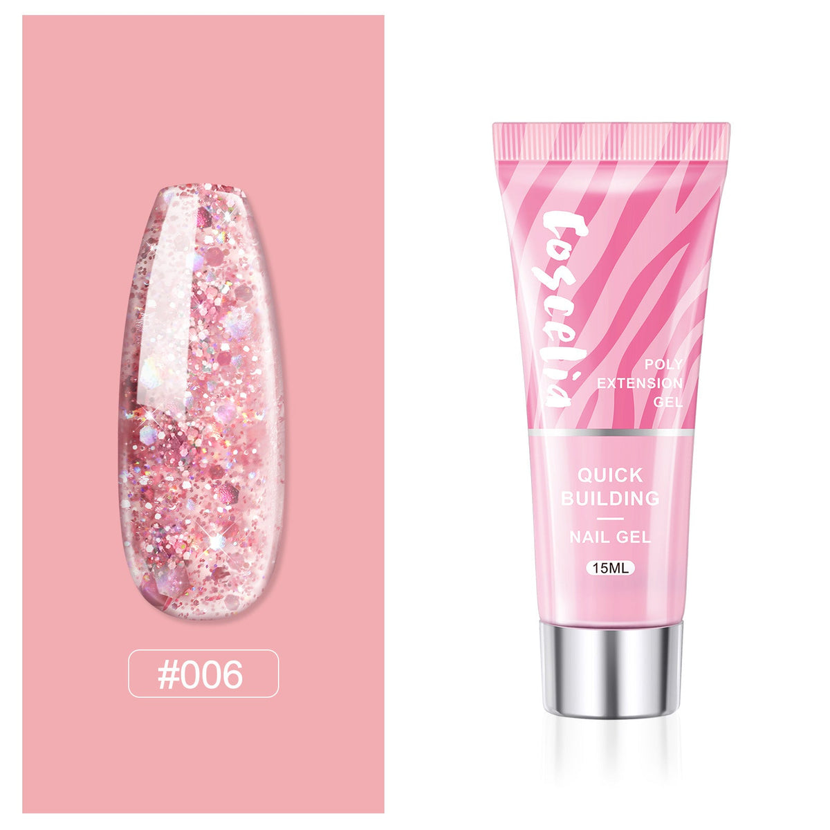 Poly Nail Extension Gel — Crystal-Infused, Quick-Building