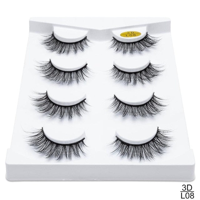 3D Mink False Eyelashes — Dramatic Volume & Thickness, 5 Pairs