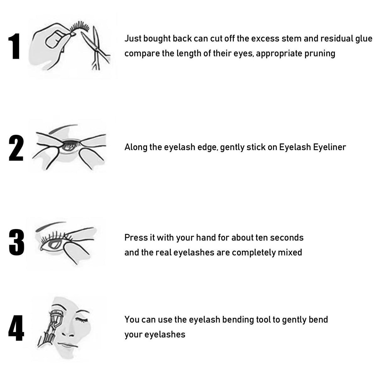 Self-Adhesive False Eyelashes With Glitter Eyeliner