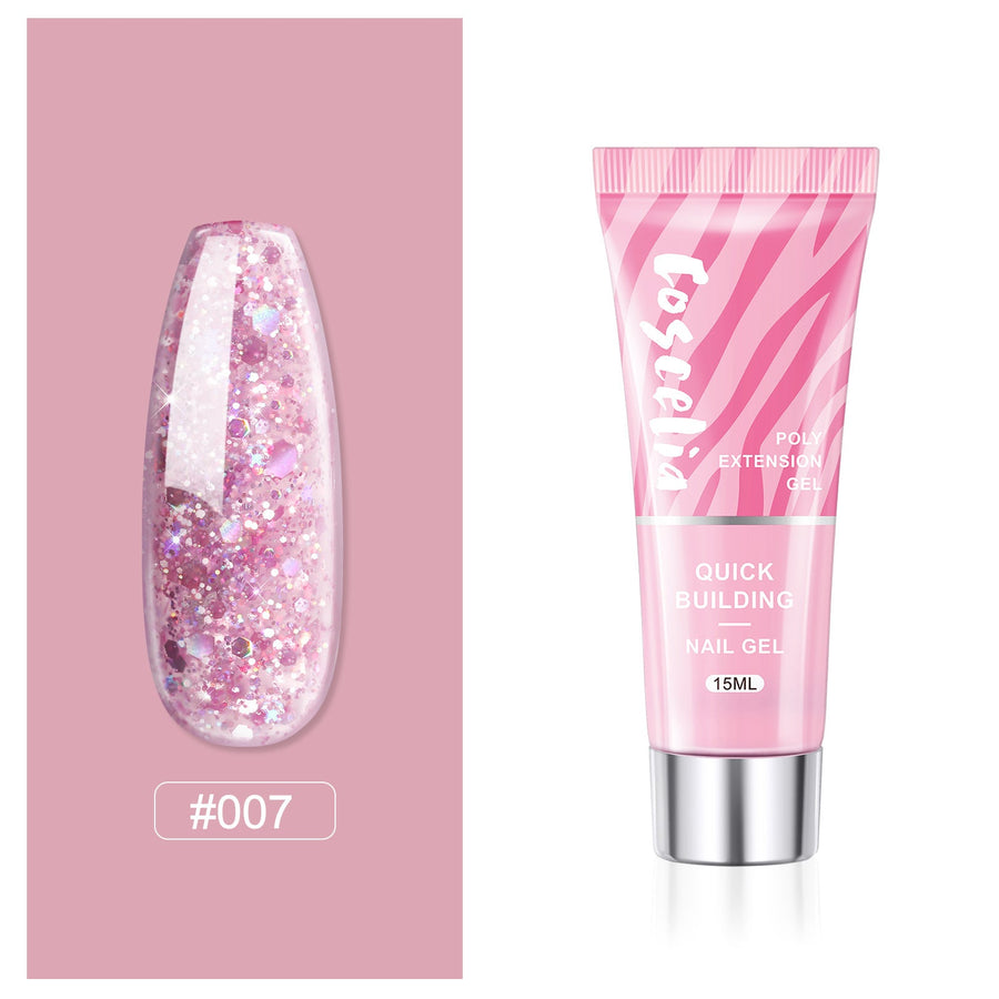 Poly Nail Extension Gel — Crystal-Infused, Quick-Building