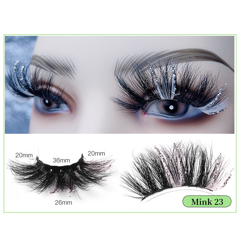 Pink Sequin Mink Lashes 25mm Dramatic Christmas Eyes