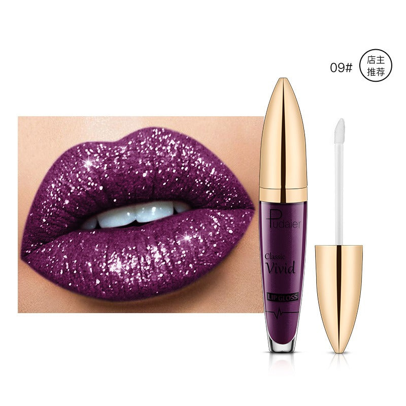 Lip Gloss — Diamond Glitter, Vivid High-Shine Color