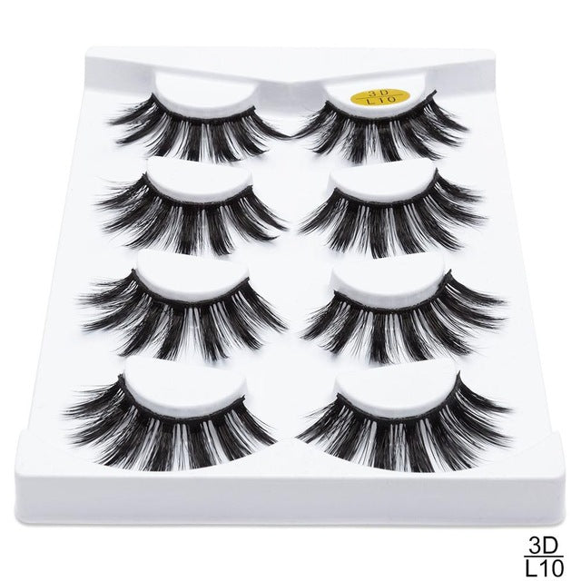3D Mink False Eyelashes — Dramatic Volume & Thickness, 5 Pairs