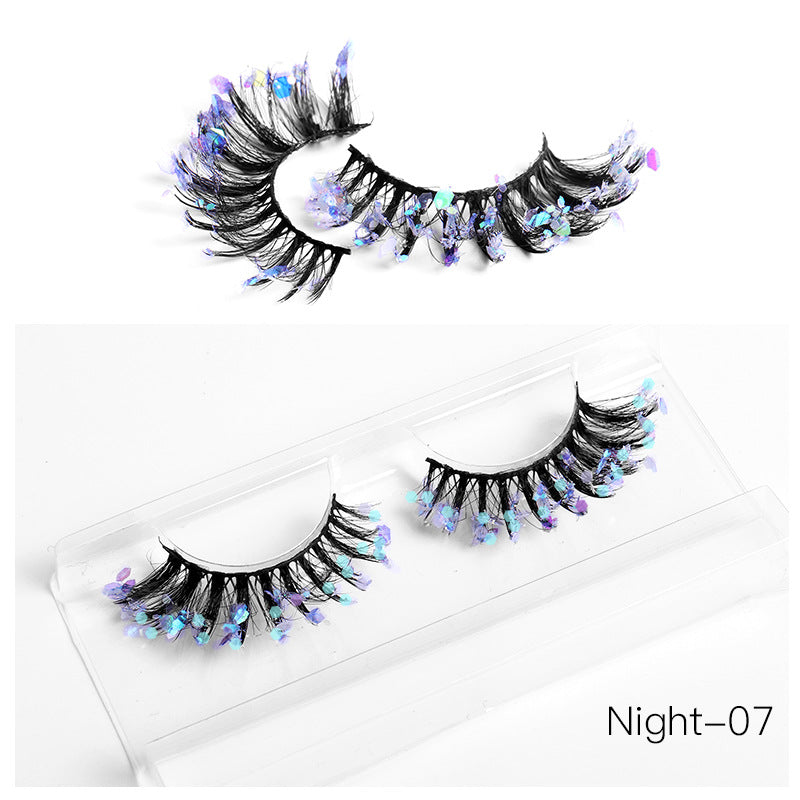 False Eyelashes: 8D Fluffy Colorful Festival Lashes