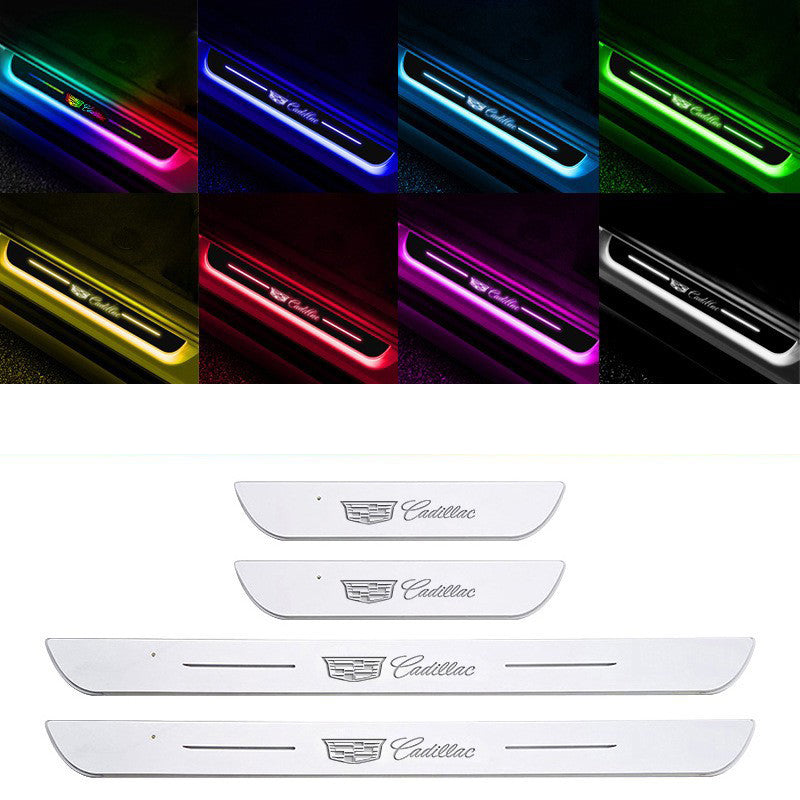 LED Door Sill Scuff Plates — Customizable RGB Neon Lighting
