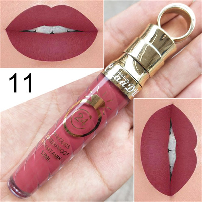 Waterproof Matte Lip Gloss - 20 Long-Lasting Shades