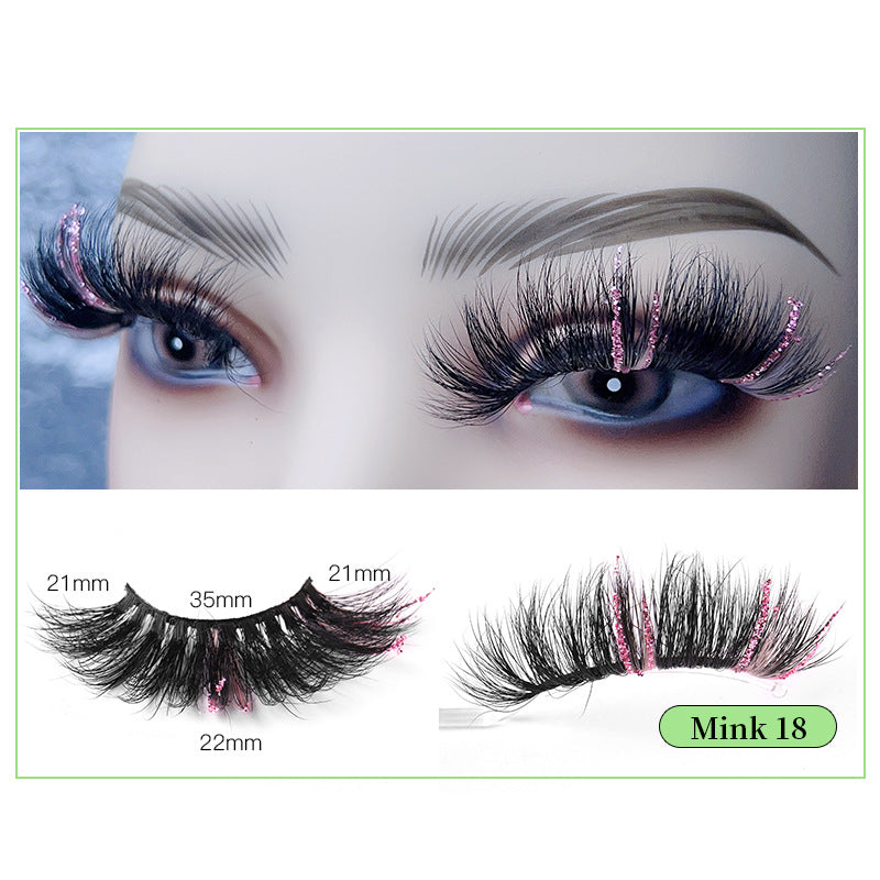 Pink Sequin Mink Lashes 25mm Dramatic Christmas Eyes