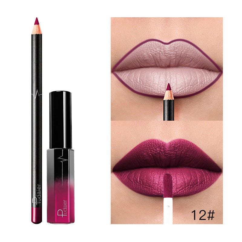 36-Color Matte Lip Gloss Set With Matching Lip Liner